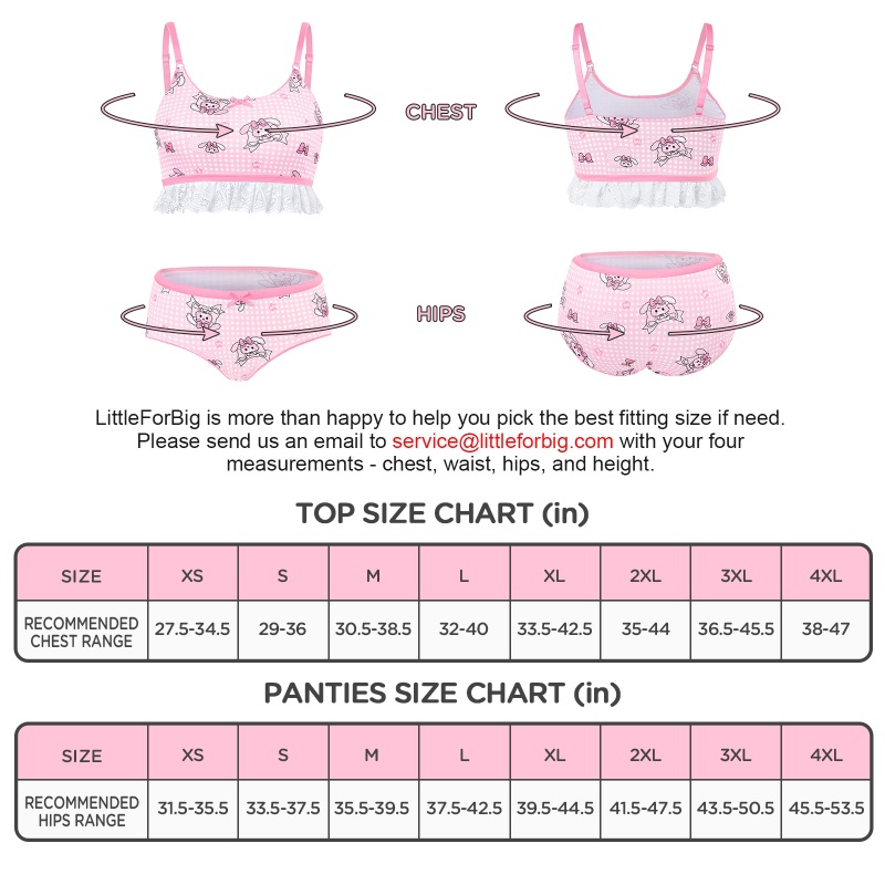 Bunnies & Bows Usagi Bralette Set with Lacy Trim