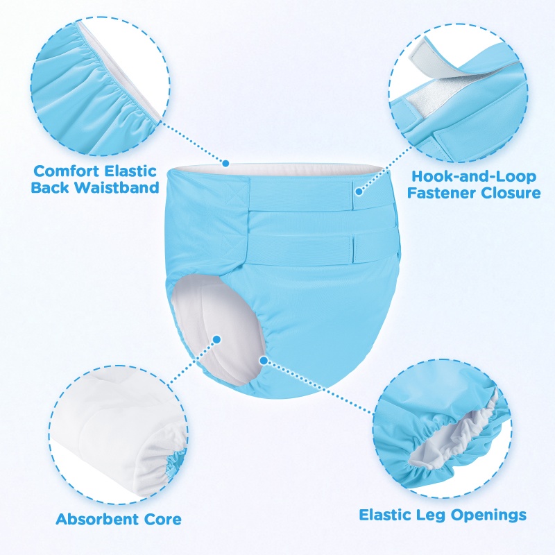 Hook-and-Loop Adult Training Pants Blue