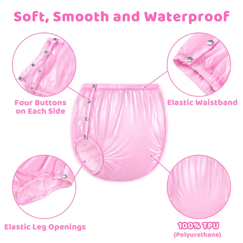 Dolly Pink Adult Plastic Pull-On Diaper Pants Cover