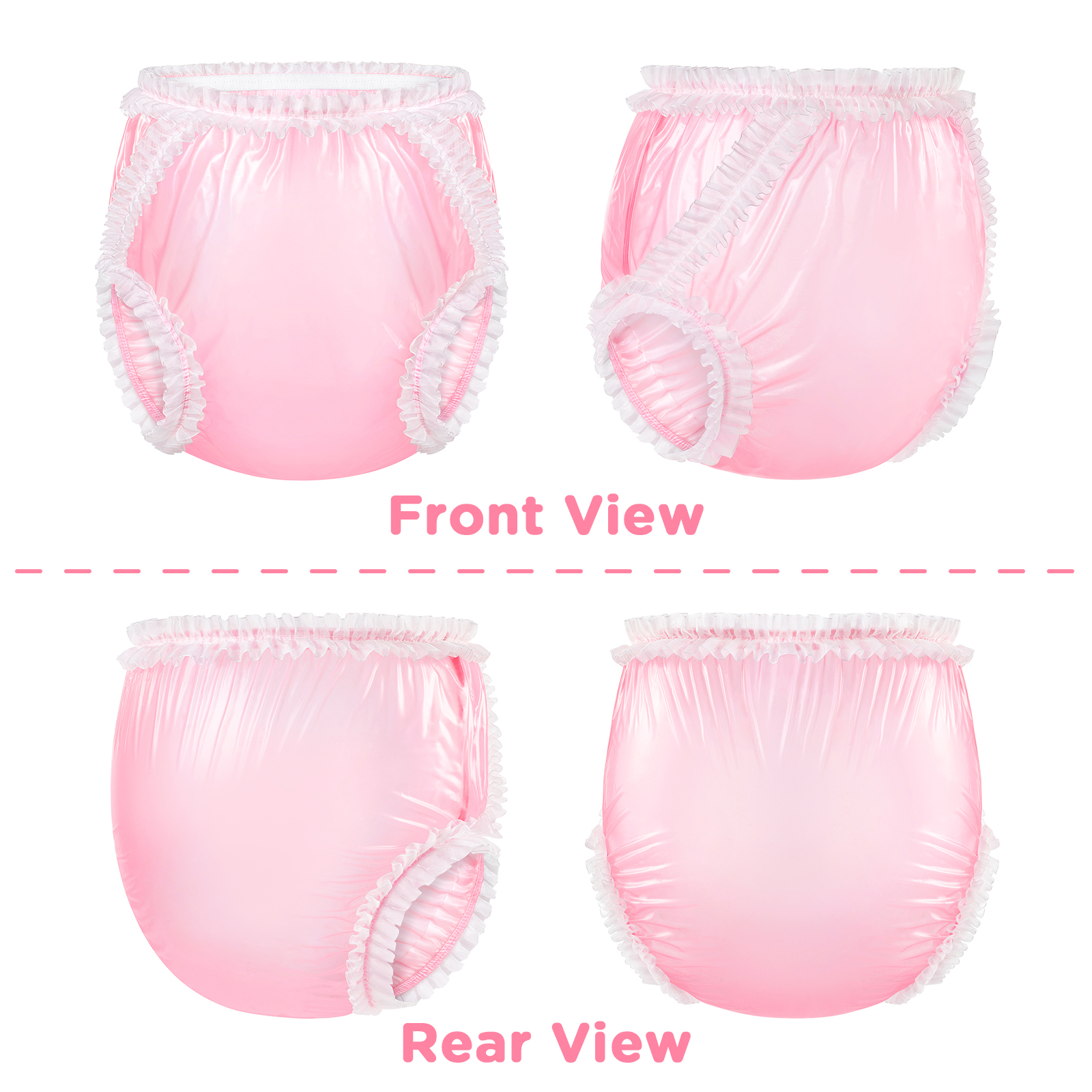 Baby Exposed Lace Frill Adult Plastic Pull-On Diaper Pants Cover