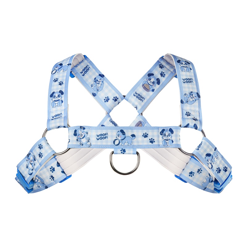 Little Blue Furry Pet Play Chest Harness