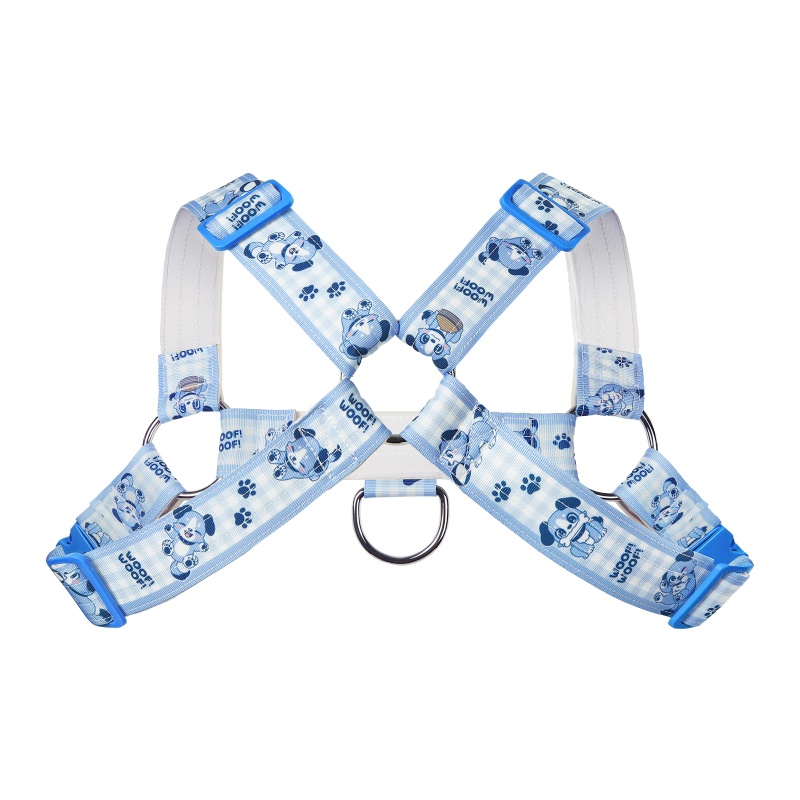 Little Blue Furry Pet Play Chest Harness