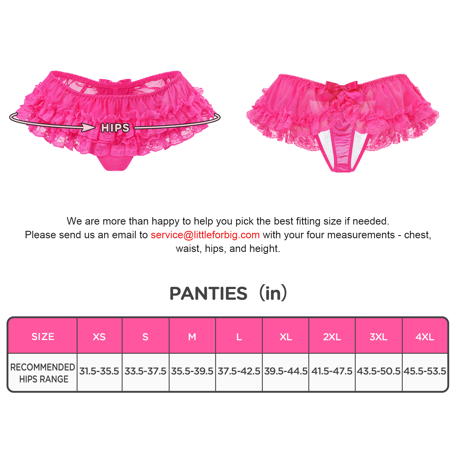 Lace Skort Tucking Gaff Thong Panties Hot Pink
