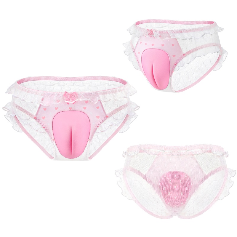 SissyUniversity Lace Frill Camel Toe Tucking Gaff Panties