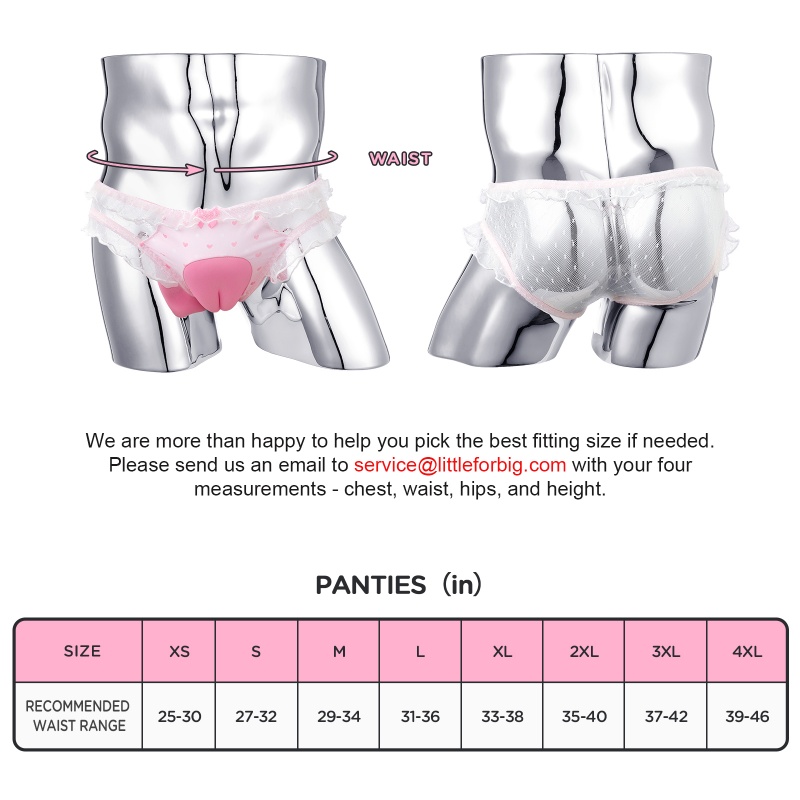 SissyUniversity Lace Frill Camel Toe Tucking Gaff Panties