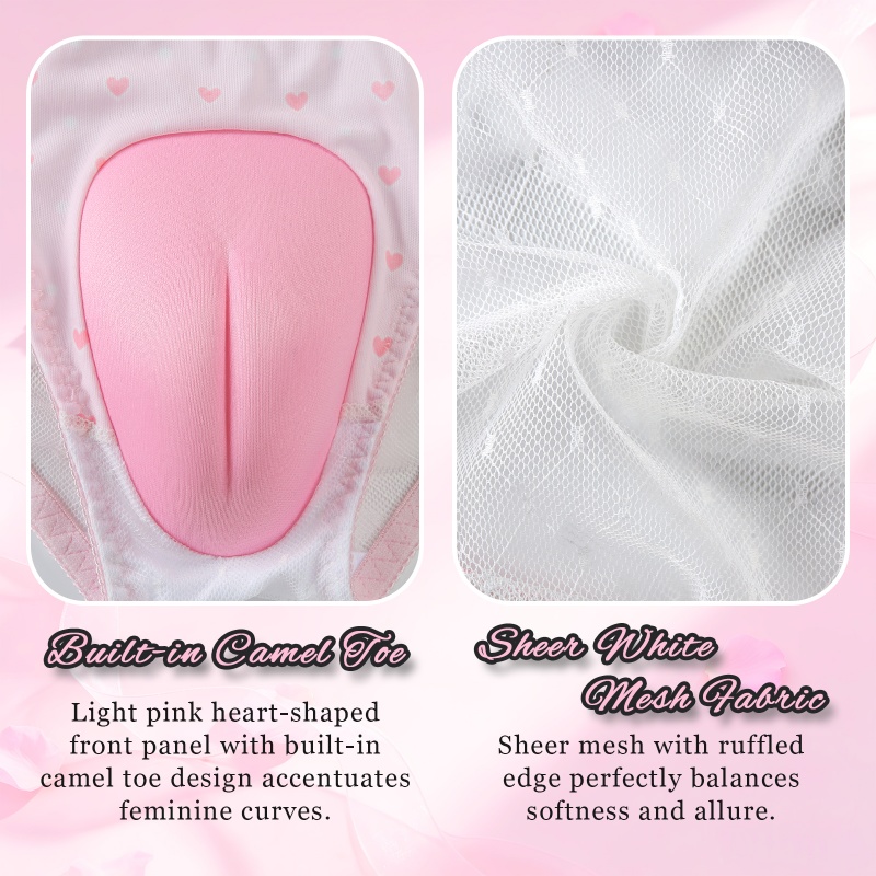 SissyUniversity Lace Frill Camel Toe Tucking Gaff Panties