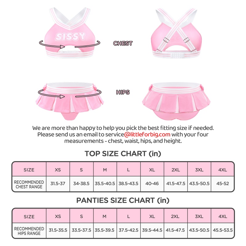 Cheer SissyUniversiry Bralette Skort Set Pink