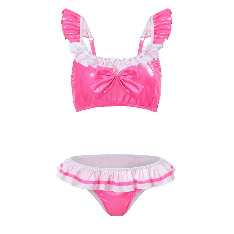 SissyUniversity Latex-like 2-Piece Doll Bralette Set