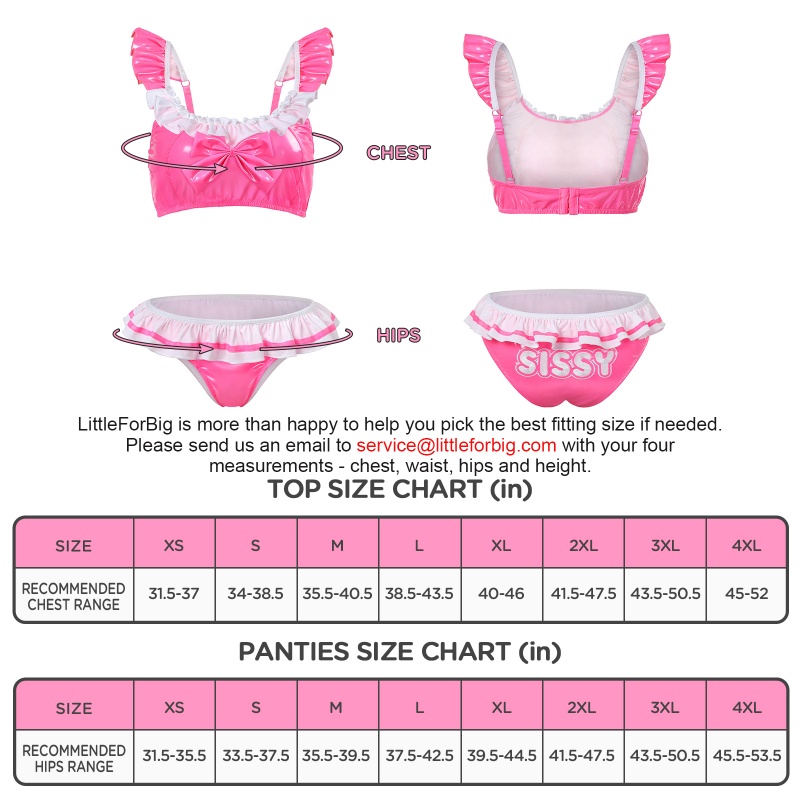 SissyUniversity Latex-like 2-Piece Doll Bralette Set