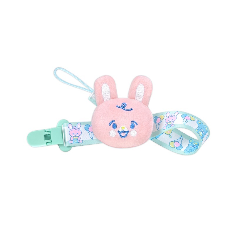 Baby Parade Stuffed Animal Pacifier Clip Pink Bunny