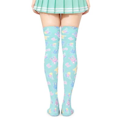 Baby Parade Over the Knee Silk Stockings with Stuffie - Green