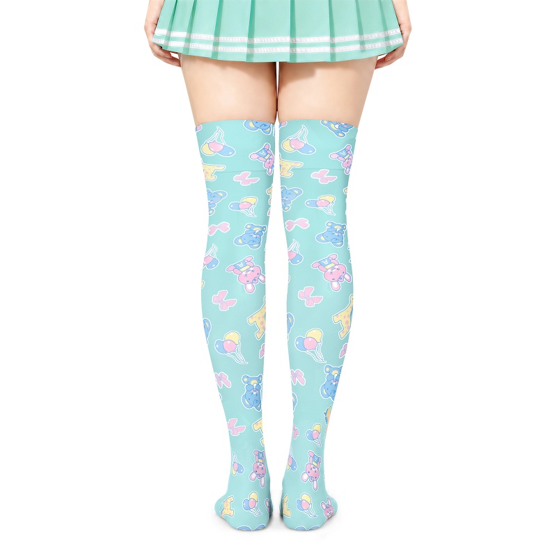 Baby Parade Over the Knee Silk Stockings with Stuffie – Green