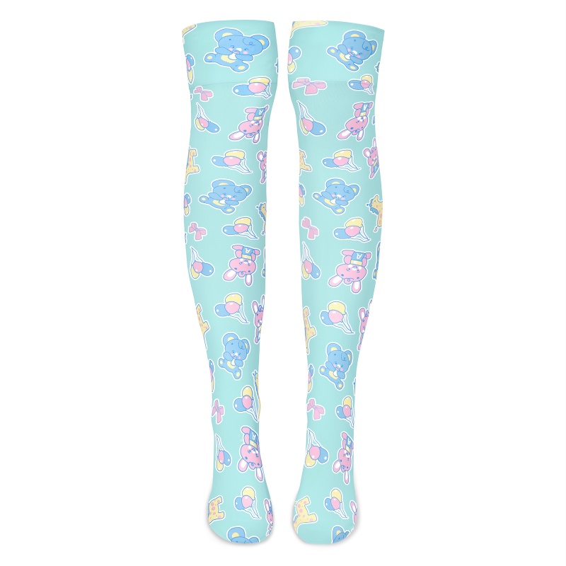 Baby Parade Over the Knee Silk Stockings with Stuffie – Green