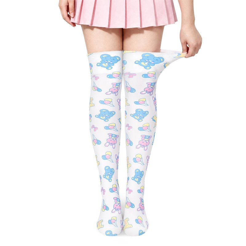 Baby Parade Over the Knee Silk Stockings with Stuffie – White