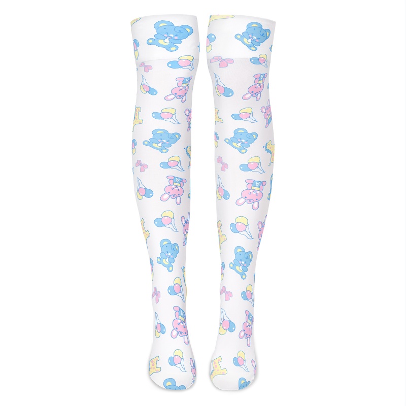 Baby Parade Over the Knee Silk Stockings with Stuffie – White