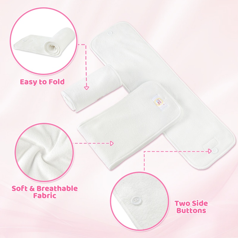Microfiber Reusable Diaper Booster Pads 3-Pack