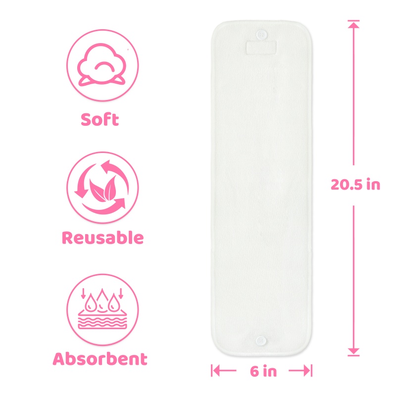 Microfiber Reusable Diaper Booster Pads 3-Pack