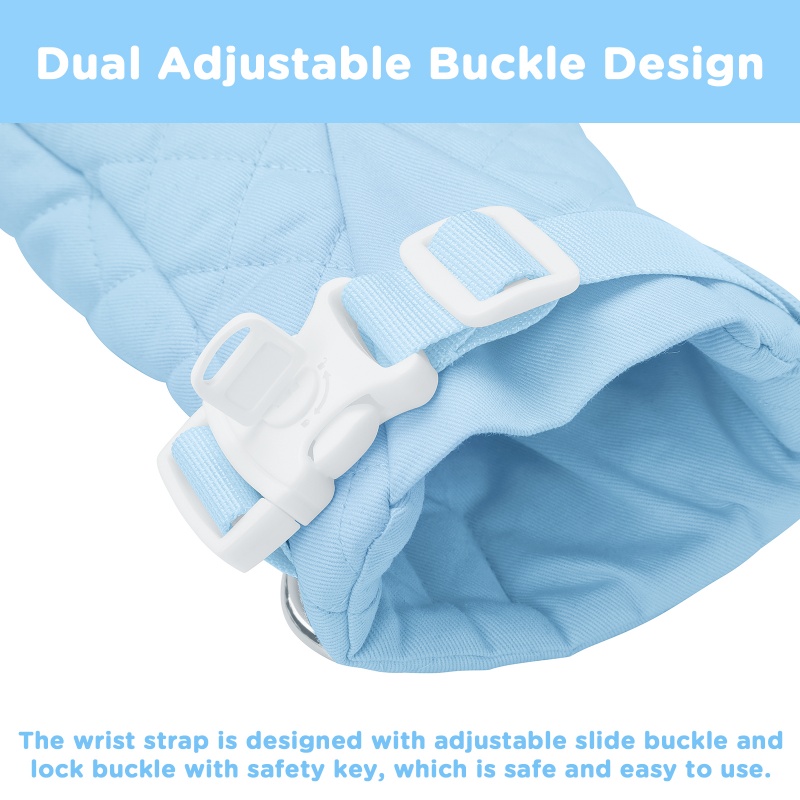 Adult Baby Soft Padded Quilted Cotton Locking Mittens