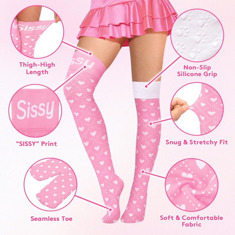 SissyUniversity Baby Over The Knee Silk Stockings
