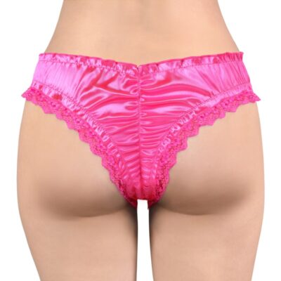 Chastity SissyUniversity Satin Lace Panties Hot Pink