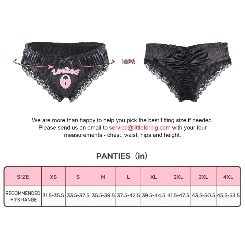 Chastity SissyUniversity Satin Lace Panties Black