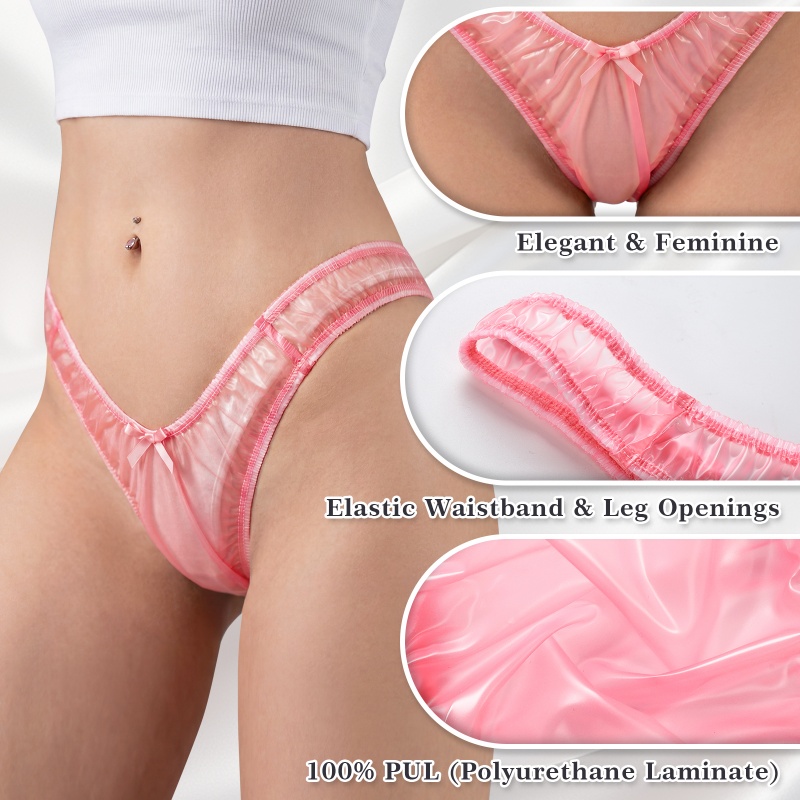 Little Secret See-through V-shape High Leg Plastic Thong Panties