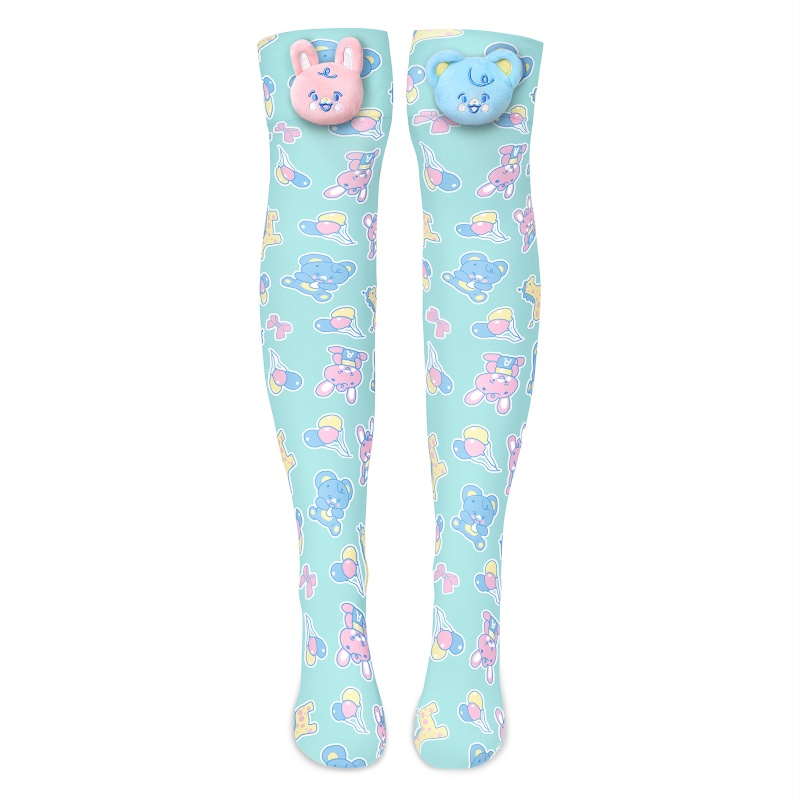 Baby Parade Over the Knee Silk Stockings with Stuffie – Green