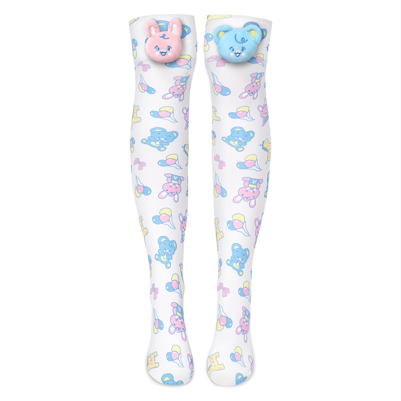 Baby Parade Over the Knee Silk Stockings with Stuffie – White