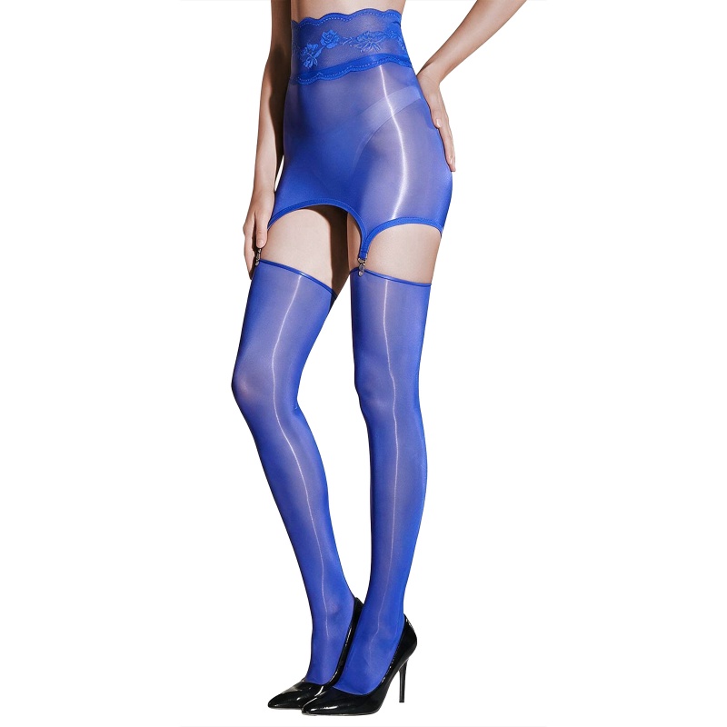 SissyUniversity Lace Sheer Garter Skirt Stockings