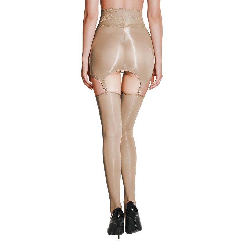 SissyUniversity Lace Sheer Garter Skirt Stockings