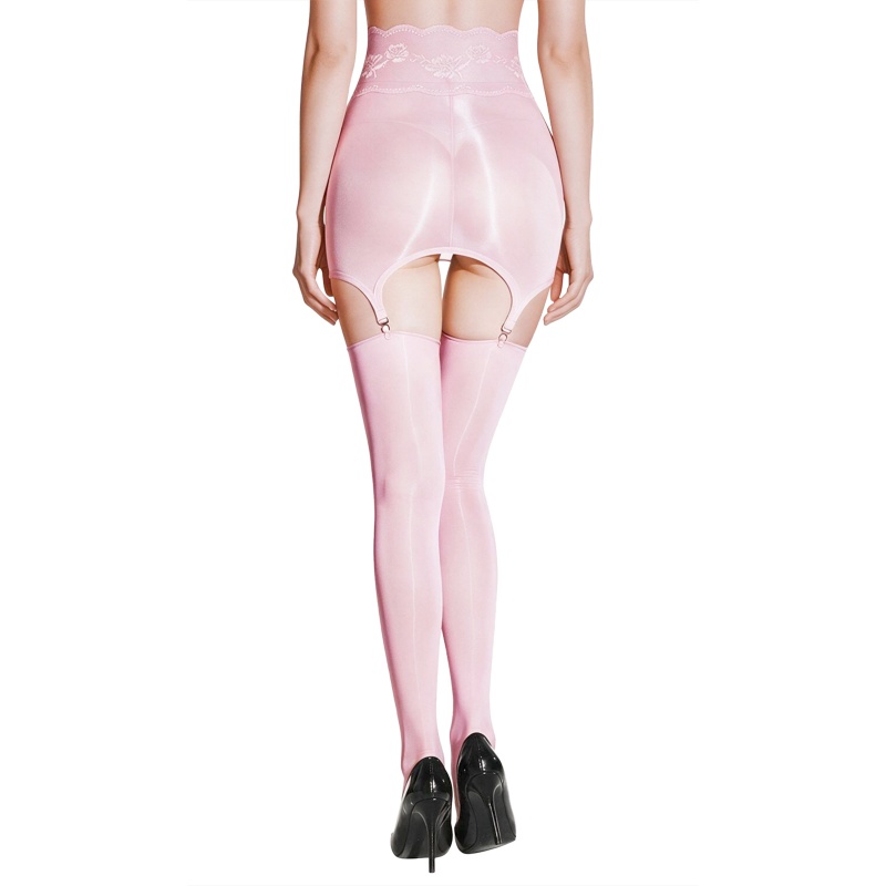 SissyUniversity Lace Sheer Garter Skirt Stockings