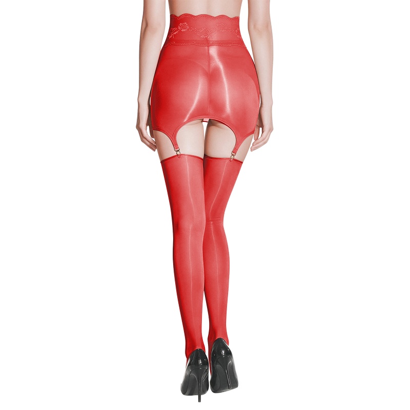 SissyUniversity Lace Sheer Garter Skirt Stockings