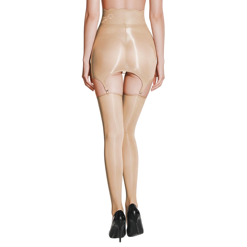 SissyUniversity Lace Sheer Garter Skirt Stockings