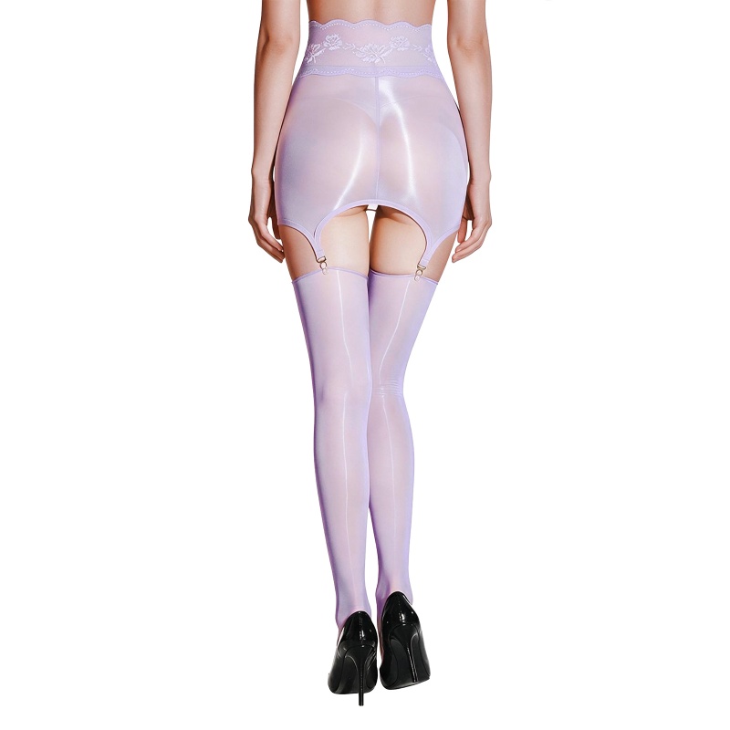 SissyUniversity Lace Sheer Garter Skirt Stockings