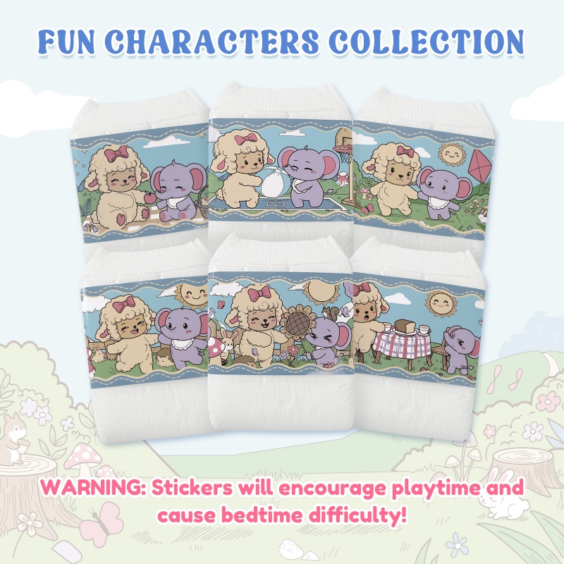 Baby Tapes Baby Friends Adult Diaper Stickers 6 Sheets