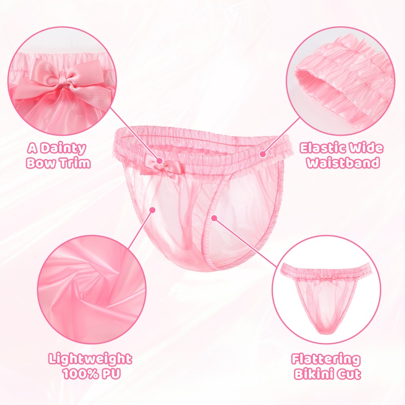 Dolly Pink Plastic Bikini Cut Panties