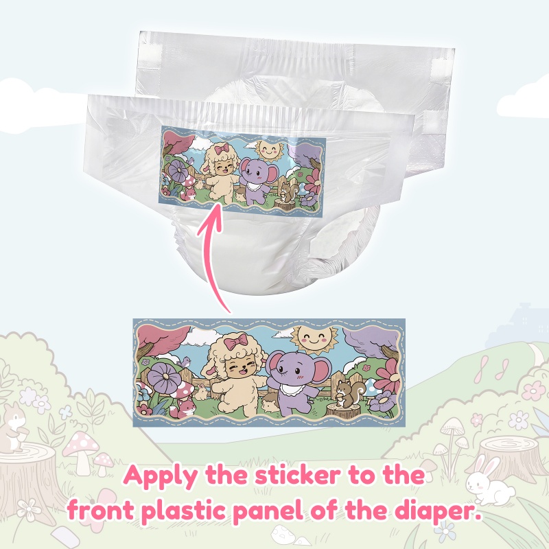 Baby Tapes Baby Friends Adult Diaper Stickers 6 Sheets