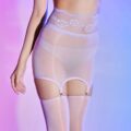 SissyUniversity Lace Sheer Garter Skirt Stockings