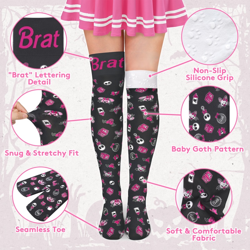 Baby Goth Over-the-Knee Silk Stockings