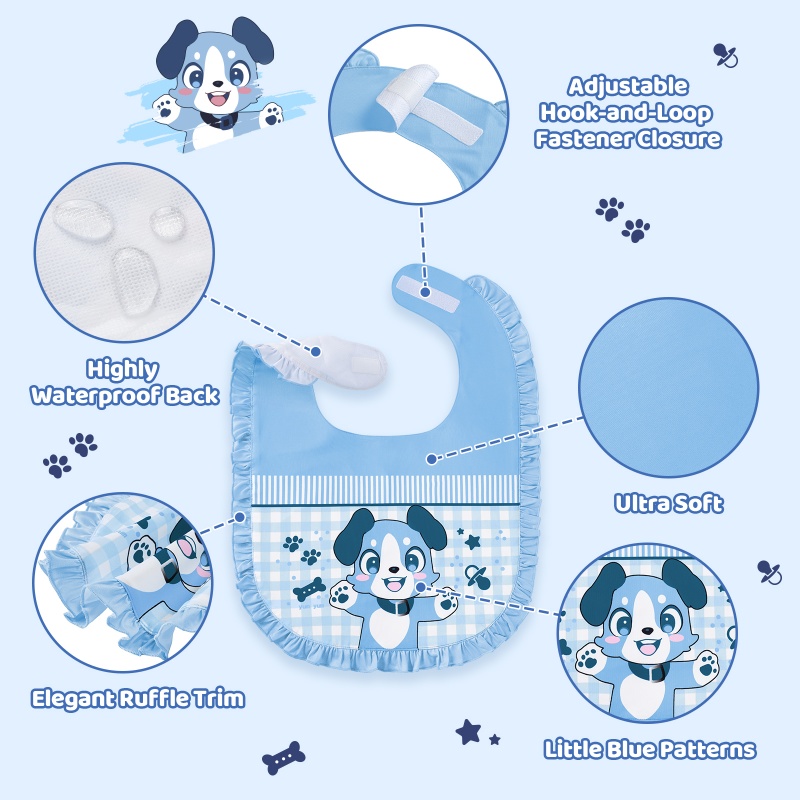 Little Blue Big Baby Ruffle Bib