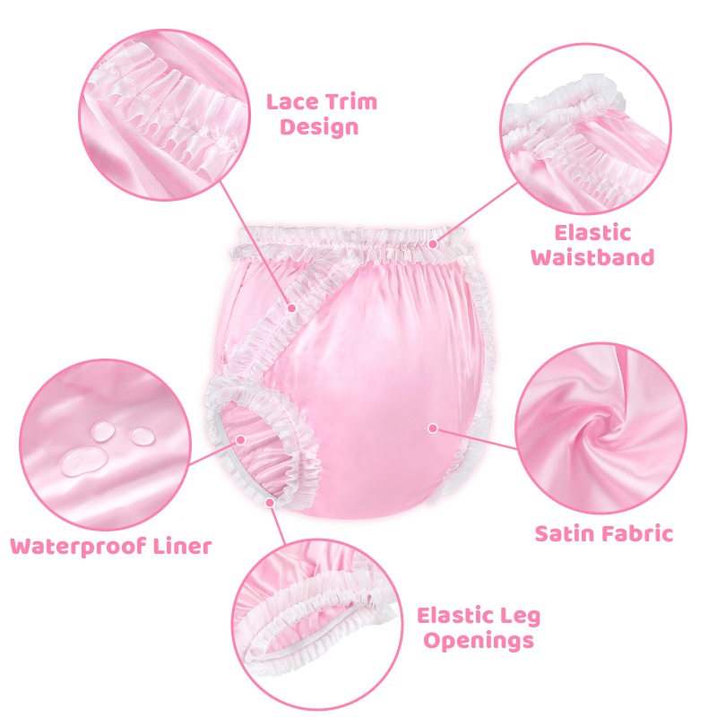 Baby Satin Lace Frill Adult Diaper Cover