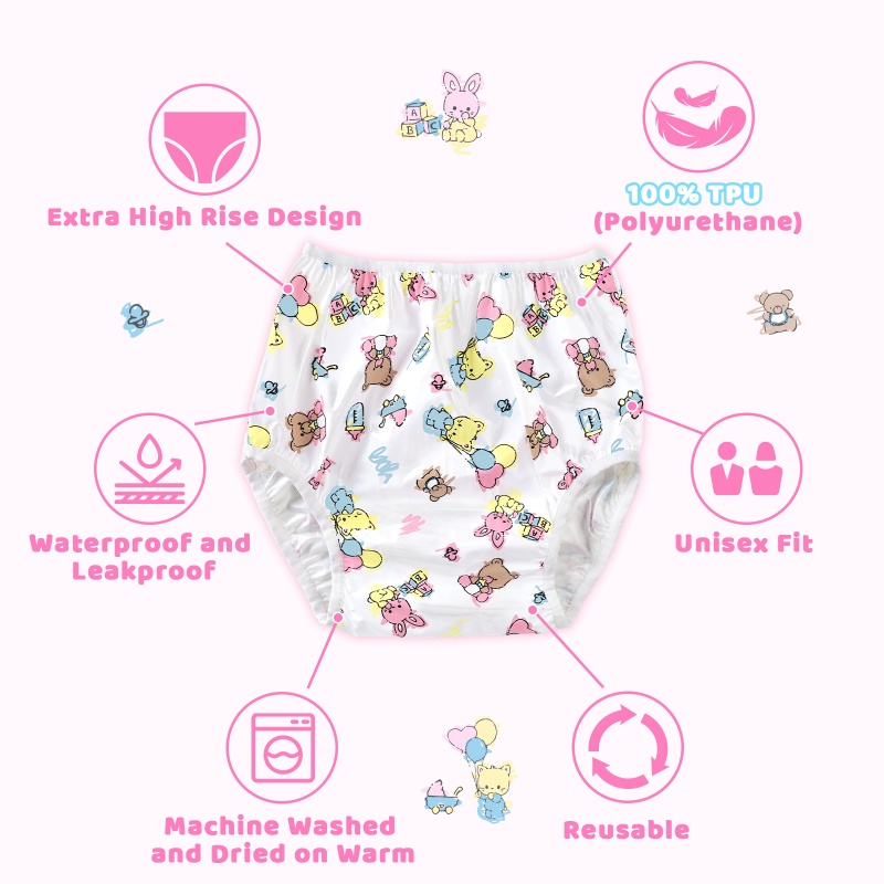 Baby Cuties Adult Plastic Pull-On Diaper Pants Cover