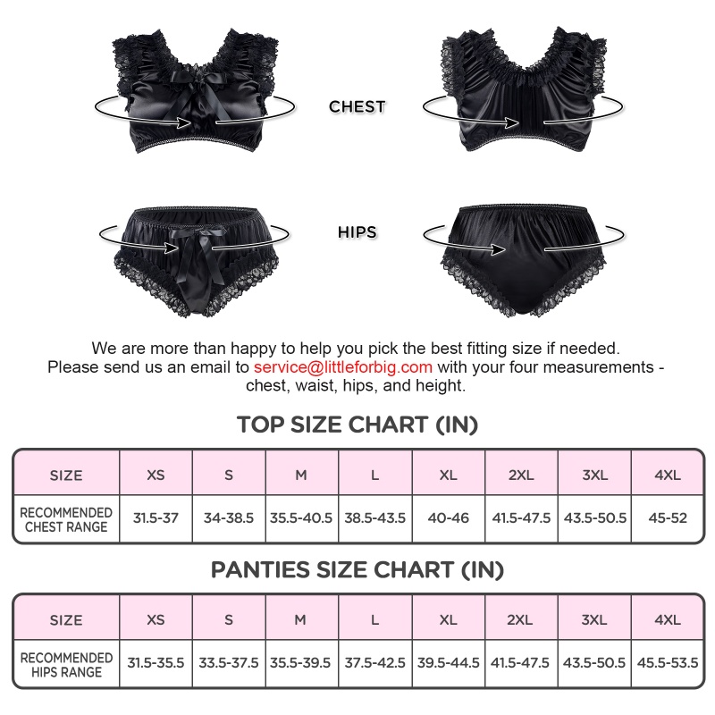 Satin SissyUniversiry Baby Bralette Set Black