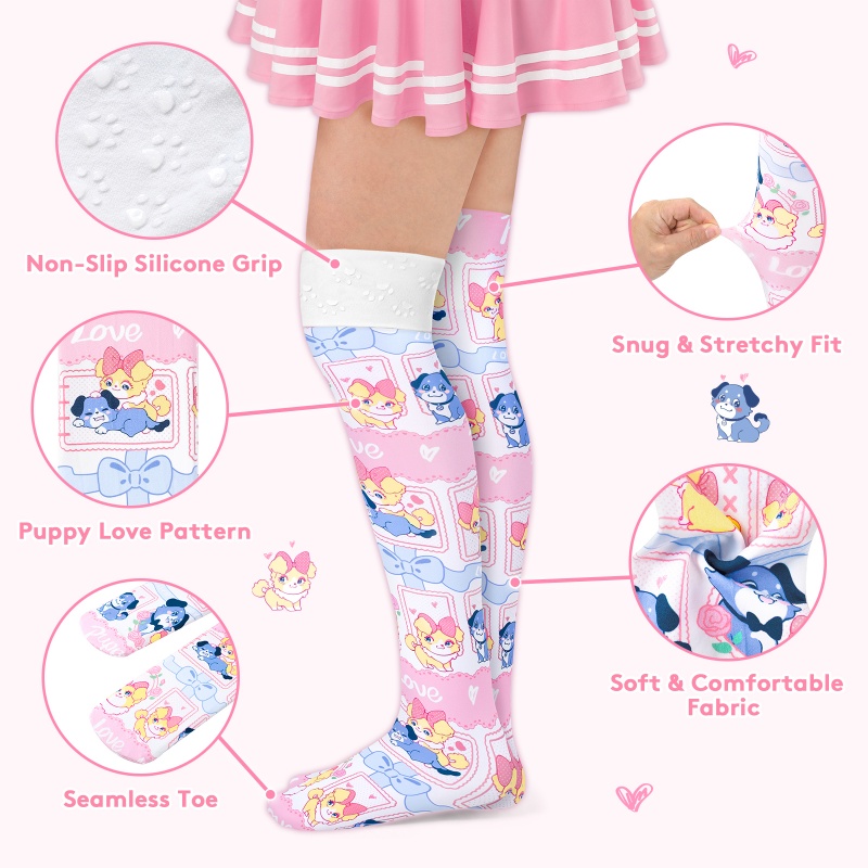 Puppy Love Over-the-Knee Silk Stockings