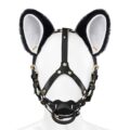 Little Furry Fluffy Ears Pacifier Petplay Head Harness