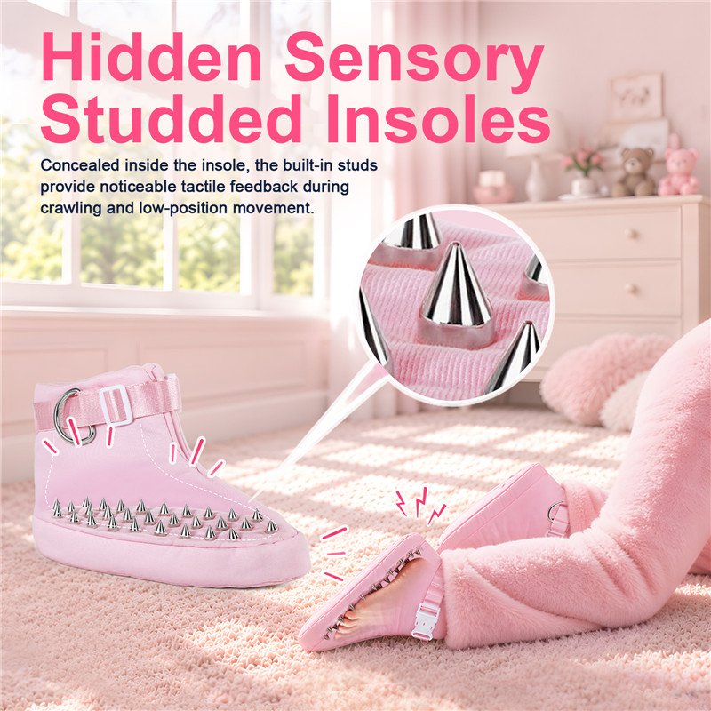 Forced Regression Crawling Trainer Locking Booties with Spike Pink