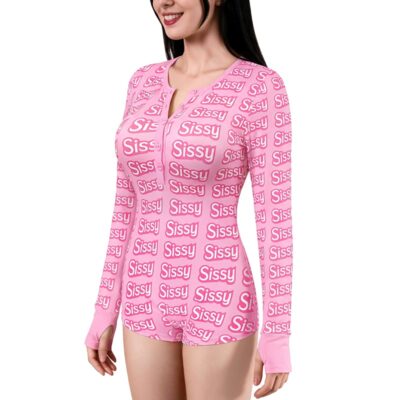 SissyUniversity All-Over Sissy Print Thumb Sucker Romper Onesie