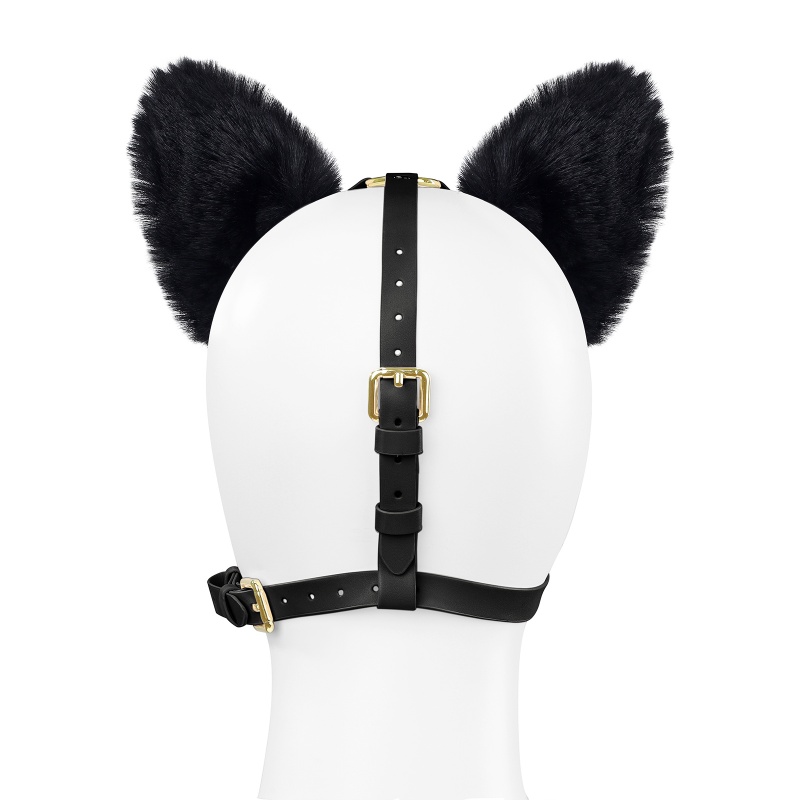 Little Furry Fluffy Ears Pacifier Petplay Head Harness