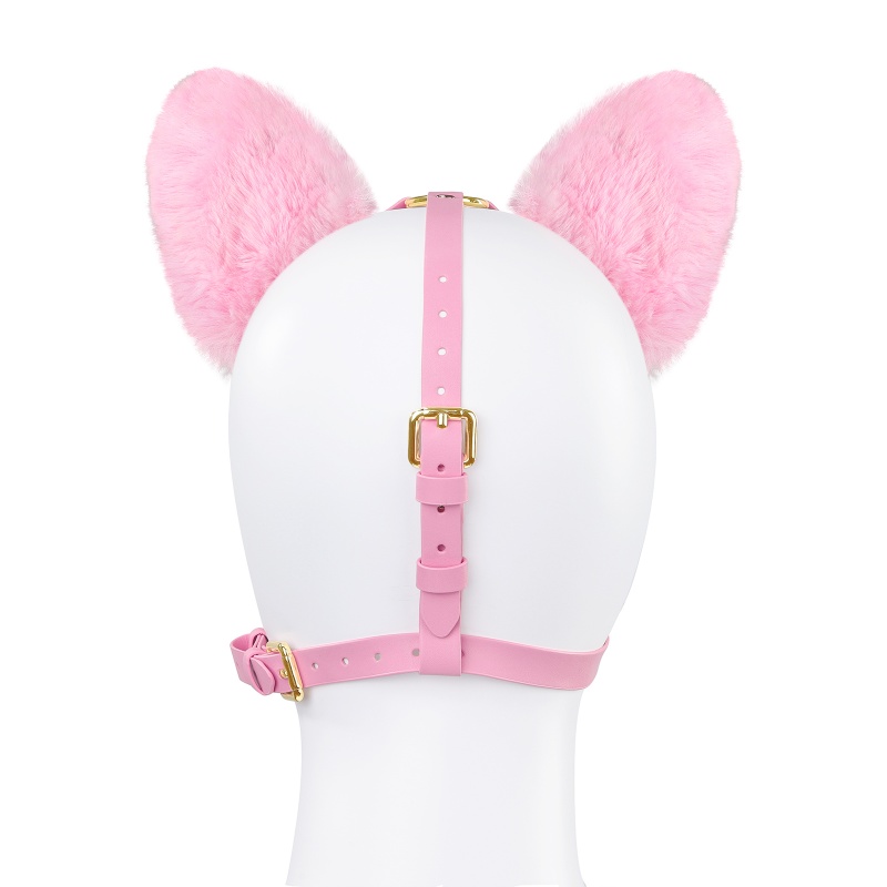 Little Furry Fluffy Ears Pacifier Petplay Head Harness