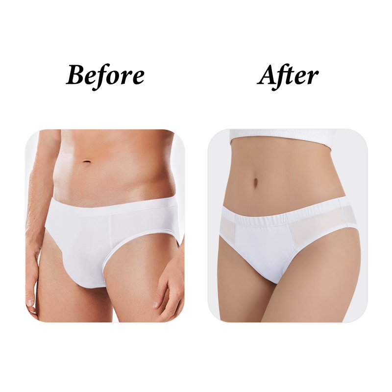 Tucking Gaff Brazilian Cheeky Panties White